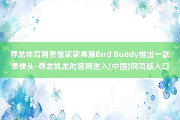 尊龙体育网智能家家具牌Bird Buddy推出一款录像头-尊龙凯龙时官网进入(中国)网页版入口