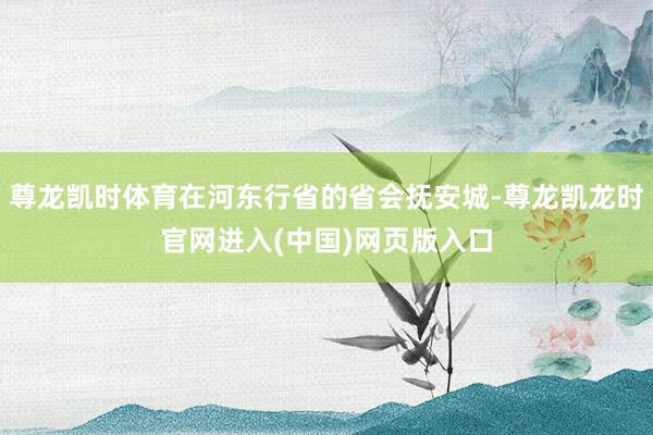 尊龙凯时体育在河东行省的省会抚安城-尊龙凯龙时官网进入(中国)网页版入口