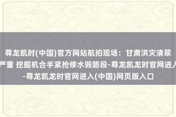 尊龙凯时(中国)官方网站航拍现场：甘肃洪灾清翠山本地多村落受灾严重 挖掘机合手紧抢修水毁路段-尊龙凯龙时官网进入(中国)网页版入口